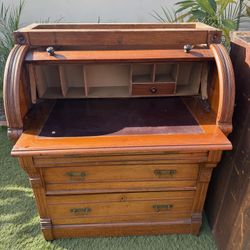 Antique/Vintage Desk w Glass Cabinet