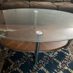 Glass Coffee And End Table Set