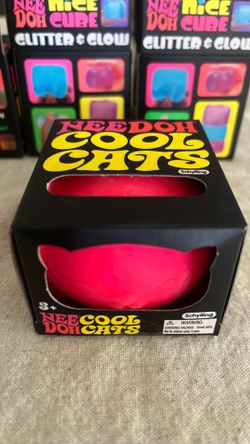 NeeDoh cool cats squishy squeeze toy hot pink