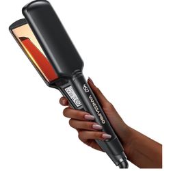 VANESSA PRO Flat Iron Hair Straightener, 100% Pure Titanium Flat Iron for One Pass to Achieve a Sleek Look, Curls Beautifully & Straightens Well - 2 i