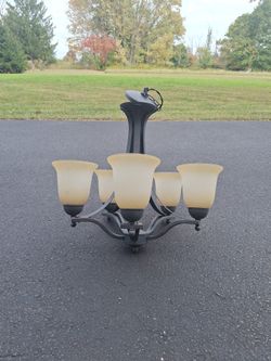 Hanging Light With 5 Glass Globes