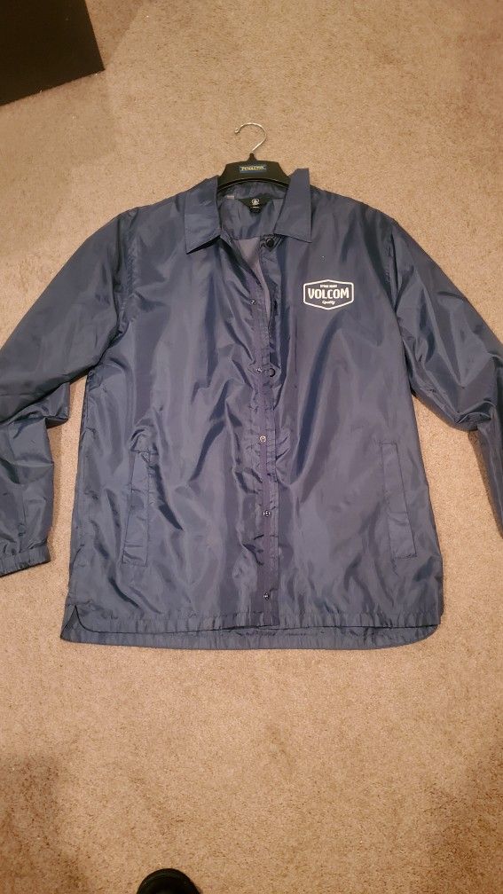 VOLCOM BLUE WINDBREAKER MENS XL SKATER LOOK NOT VANS TILLYS SUPREME THRASHER SURFER'S SURF HUNTINGTON BEACH BEACH GEAR