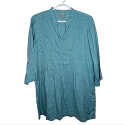 J Jill Pintuck Pleat Tunic Top Half Sleeve