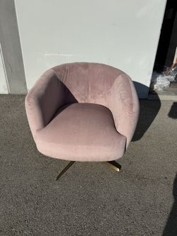 Pink Velvet Swivel Barrel Chair – $75