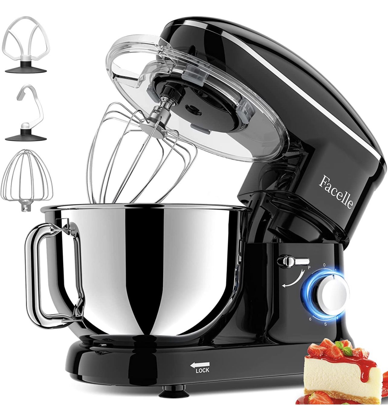 Stand Mixer for Kitchen, 7 Qt 660W Household Kitchen Stand Mixers Dough  Mixer with 6-Speed Tilt-Head Standing Mixer Cake Mixer-Dough Hook/Whisk/ Beater for Baking, Cakes,Cookie 