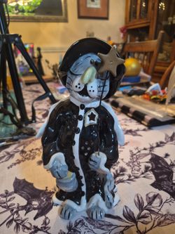 Blue Sky Ceramic Witch Cat