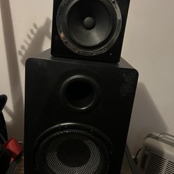 Music studio monitors. 