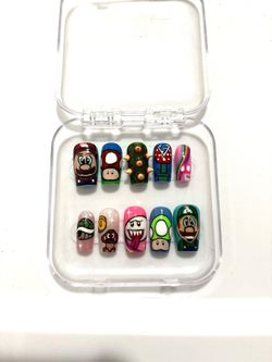 Super Mario Hand-Painted Press-On Nails Set