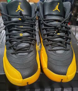 Jordan 12's Black/University Gold-black