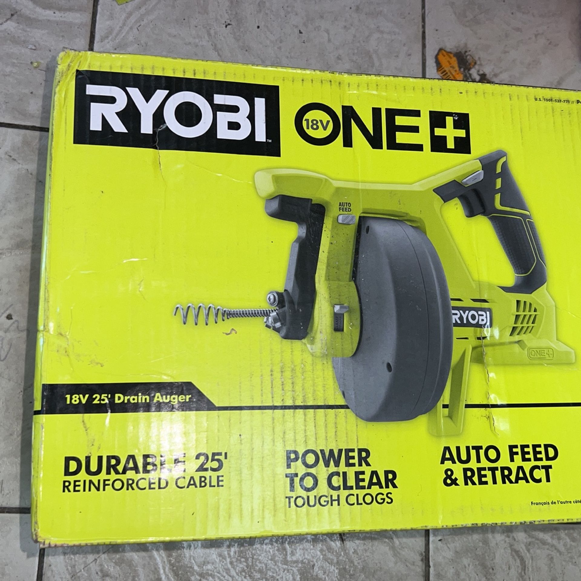 Ryobi one+ 2024 18v drain auger