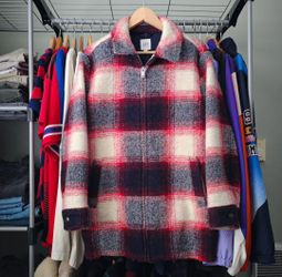 Gap Women's Wool-Blend Plaid Zip-Front Shirt Jacket Size Medium