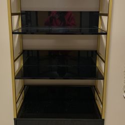 4 Tier Black and Gold Shelf