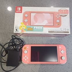 Nintendo Switch Lite Isabelle's Aloha Edition Animal Crossing Coral Console