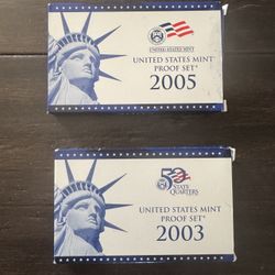 2003 And 2005 United States Mint Proof Sets, Perfect Condition, MUST SELL! 