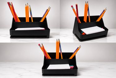 Black desk top organizer for students.