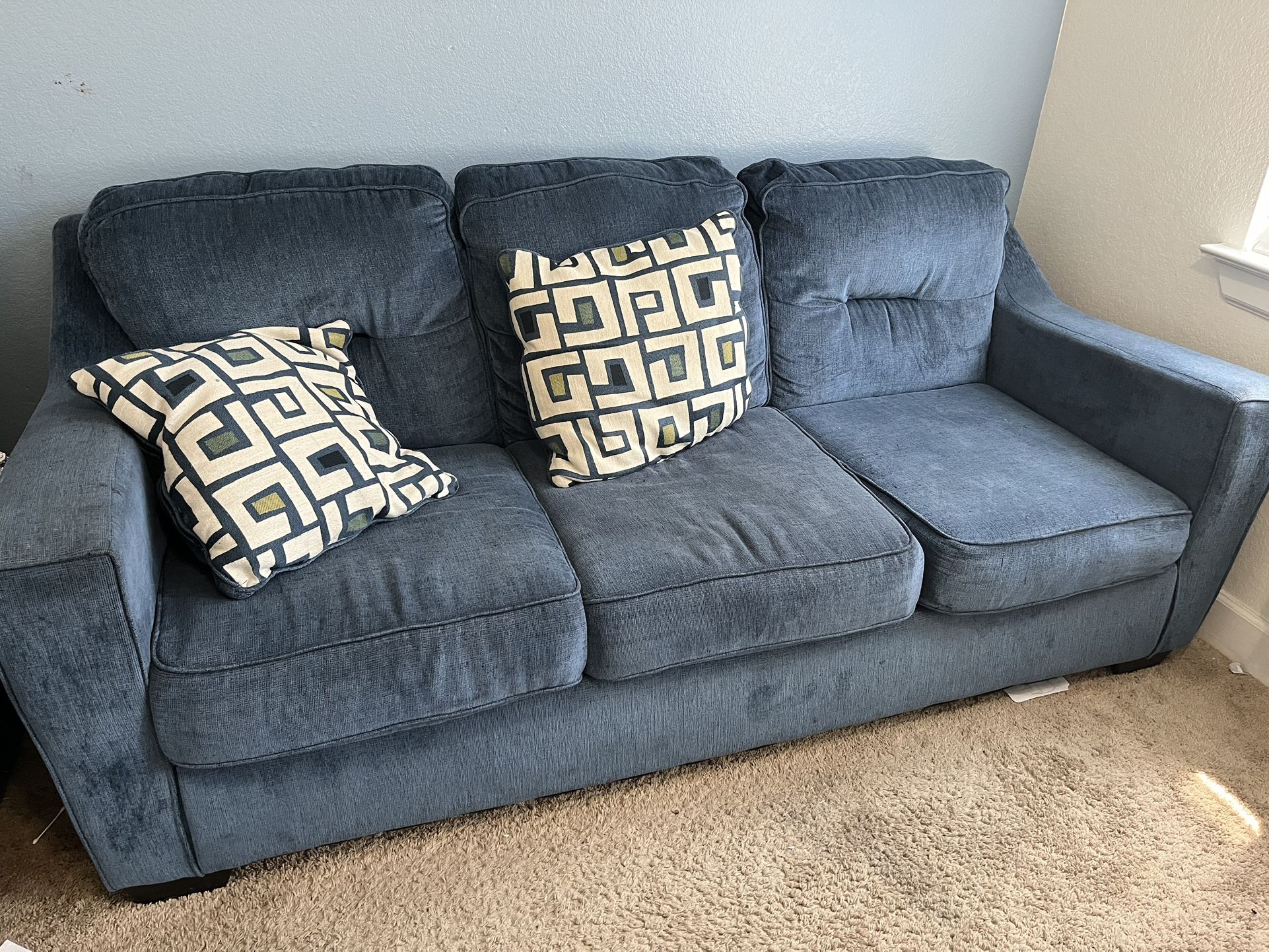 Comfy 3-Seater Couch And Ottoman– $80