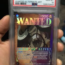 One Piece Op03 Wanted Poster Kaido PSA 10