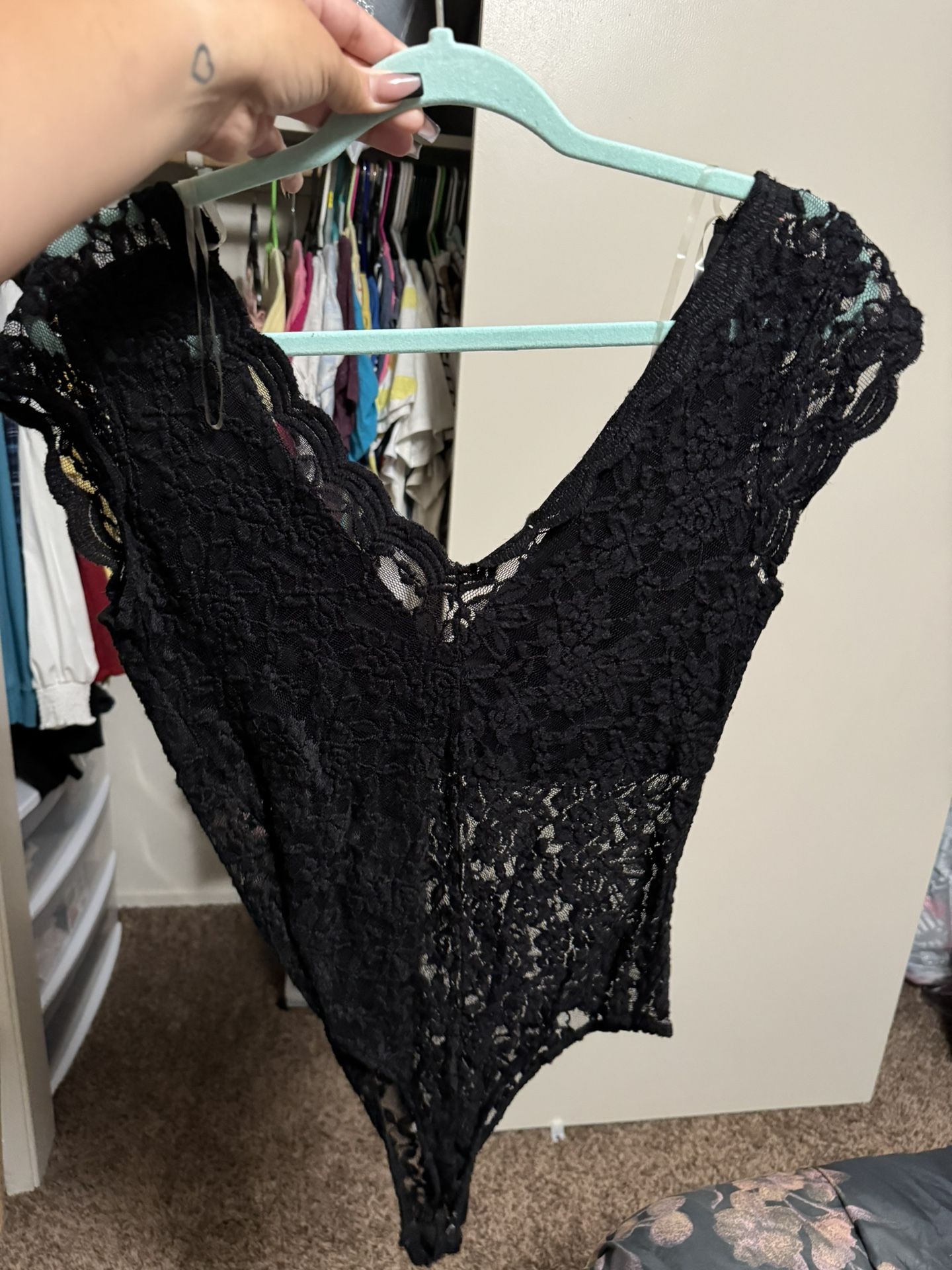 Black lace bodysuit