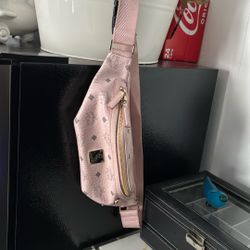 MCM Pink Visetos Belt Bag Excellent Condition