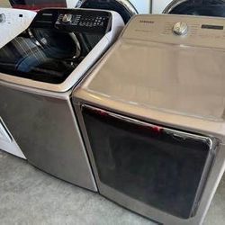 Champagne  color Samsung set washer 5.2 cu.ft  and dryer  7.4 cu.ft extra large load capacity  in excellent working condition extra for delivery same 