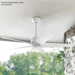 New Ceiling Fan 54 in. Matte White Indoor/Outdoor with Light Kit White Color Changing Integrated LED