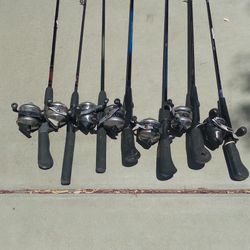 (7) Fishing Poles With Zebco Reels* $15 EACH*