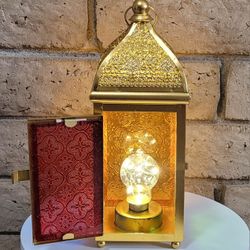 Moroccan Lantern - 12" H Battery Operated Decorative Lantern,