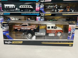 Maisto Design 1/64 Elite Transport International Durastar & 1959 Chevy Impala