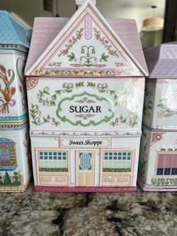 Retired Vintage 1999 Lenox Village Sugar top Sweet Shoppe Canister.