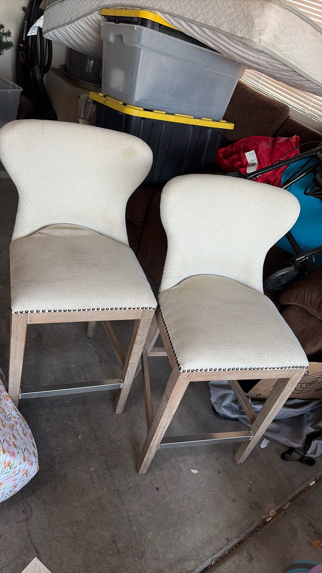 White Wood High Top Chairs