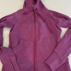 Athleta Strength Hoodie Full Zip Sweater Jacket Womens Small Running Activewear Violet Magenta Pink 