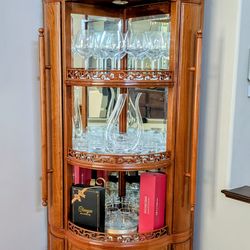 Antique corner hutch