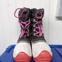 Kodiak Glo Waterproof Kids Snow Boots White And Pink Size 11