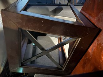 Dark Wood Lantern Style Table Lamp