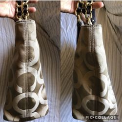 cream vintage coach bag