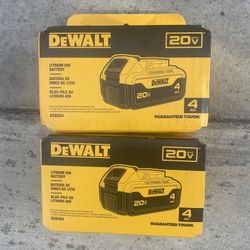 2   Dewalt  20v  4AH Batteries 