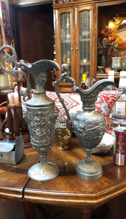 Pewter Challis and Pitcher