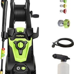 PowRyte Electric Pressure Washer Hose Reel Brass Foam Cannon 4200 PSI 2.6 GPM