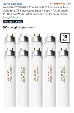 Konideke F32T8/841 T8 Fluorescent Tube Bulbs 10-Pack