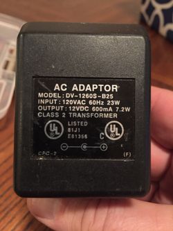 AC Adapter - Specs as shown