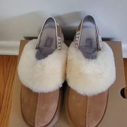 Ugg Women's Funkette Slingback Platform Clog Slippers Chestnut Size US 9