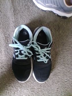 Adidas Black and Mint Low-Top Sneakers