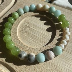 Natural stone & Pearl Bracelet