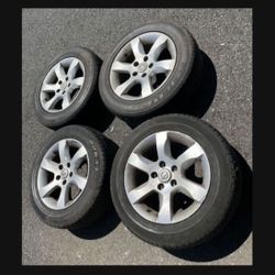 4 — 215/60r16 5x114.3 5x4.5 Stock Nissan Altima Kia Optima Cr-v Camry Corolla Civic Accord Altima Sentra Camry Rims Wheels Good 90% Treads Tires!!!!!!