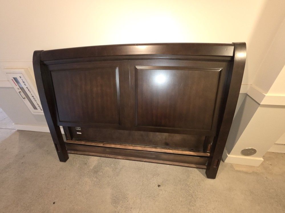 King Size All Oak Wood Bed Frame (Header, Footer, Side Rails)
