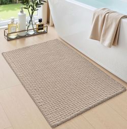 16X24 Dark Beige 2pcs Bathroom Rug Washable Bath Mat