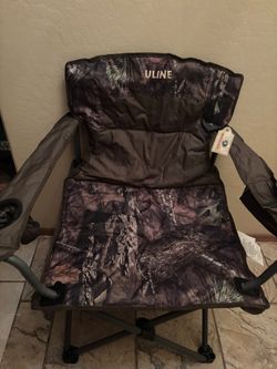 ULINE Folding Camp Chair Mossy Oak Camo - NEW with Tags - Oversized Padded + Carry Bag