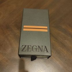 ERMENEGILDO ZEGNA Leather SEMI-HARD SUNGLASSES CASE with Cleaning Cloth, NEW