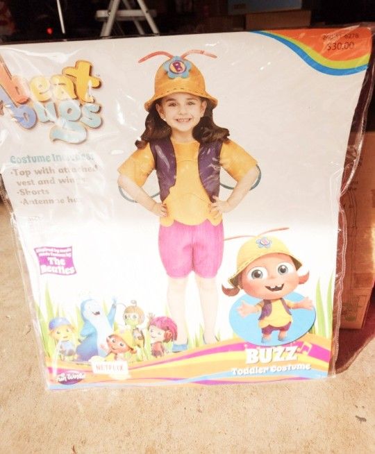 Beat Bugs Buzz Toddler Girl Costume, Size 2T/3T