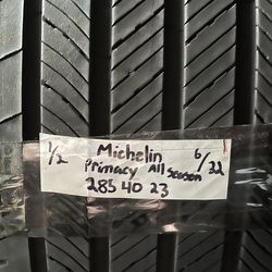 Pair of MICHELIN 285/40/23 PRIMACY ALL-SEASON TIRES, TREAD 6/32s